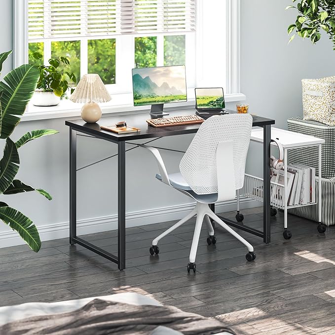 Coleshome 40 Inch Computer Desk Modern Simple Style Desk for Home Office Study Student Writing Desk Black