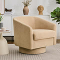 Swivel Barrel Accent Chair Round Chenille Fabric Living Room Arm Chairs Modern Upholstered Comfty Reading Nook Chairs for Bedroom Small Club Armchair Single Sofa Side Chair Coffee