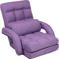 FLOGUOR 42-Position Adjustable Floor Chair Chaise Lounge Indoor Folding Lazy Sofa with Armrests and a Pillow Padded Adults Gaming Chairs for Living Room Bedroom Factory Price 8803XM (Purple)