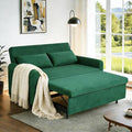66 Black Sofa Sleeper Loveseat Sofa Bed Queen Size Pull Out Couch with 2 Pillows Pocket &amp Adjustable Backrest Small Couch Bed for Small Spaces Bedroom Apartment Living Room (Green 67) | C