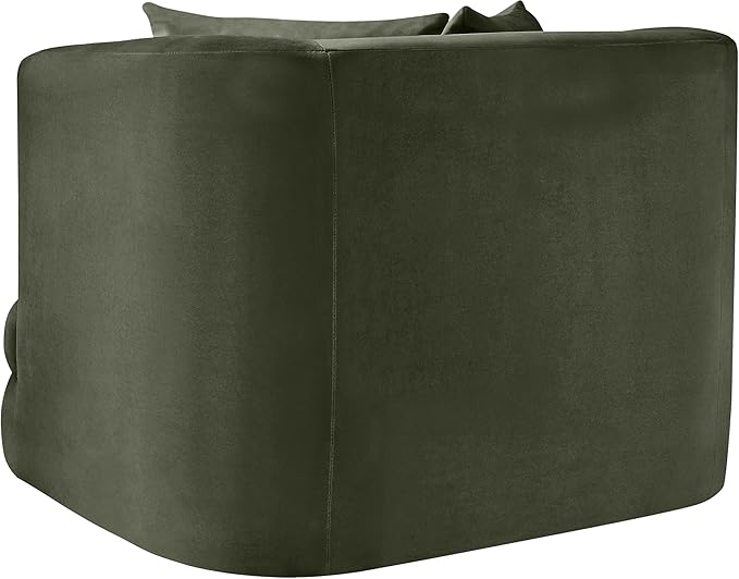 Meridian Furniture 699Green-C Alder Collection Modern | Contemporary Chair with Ultra Luxe Green Velvet 460 GSM Velvet Solid Wood Frame 38 W x 36 D x 30 H Green