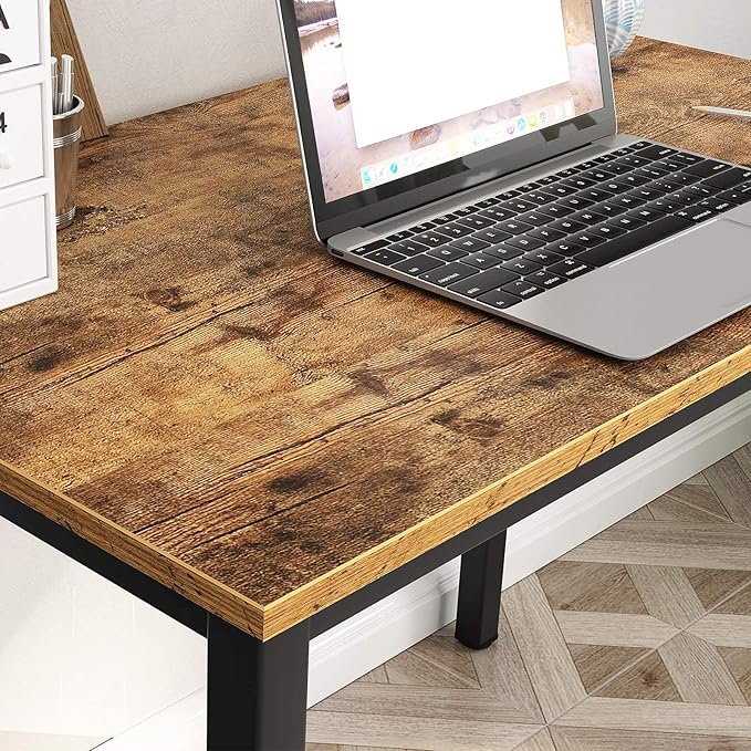 DlandHome 31.5 inch Computer Desk Home Office Table Writing Desk Study Table Gaming Desk Workstation (31.5 inch Rustic Brown)
