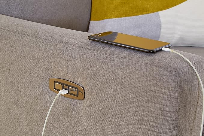 Nurture&amp The Glider Premium Power Recliner Nursery Glider Chair with Adjustable Head Support | Designed with a Thoughtful Combination of Function and Comfort | Built-in USB Charger (Gray)
