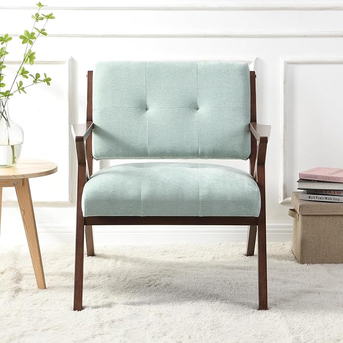 Modern Accent Chair Lounge Chair Armchair Comfy Side Chair Single Sofa Chair with Wooden Legs for Living Room Bedroom Reading Room