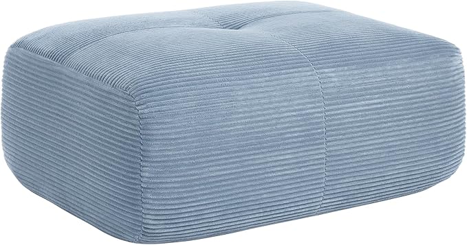 SoarFlash Corduroy Sectional Sofa OttomanBlue