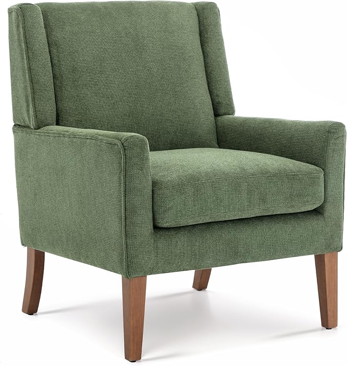 Accent Chairs for Living Room Mid-Century Wooden Fabric Living Room Chairs Arm Chair Side Chairs for Living Room Bedroom Reading Nook