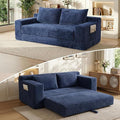 73 Convertible Sofa Bed 2 in 1 Folding Couch Bed Boneless Couch in a Box Cloud Loveseat Sleeper Fold Out Comfy Floor Futon Sofa with 2 Pillows for Living Room Bedroom No Assembly (Blue 73)
