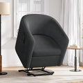 Power Lift Recliner Chair for Seniors Barrel Shape Recliner Chair with Footrest and Side Pocket Curved Armrests Lift Assist Lounge Chair Electric Lift Chair for Living Room (Dark Gray12)