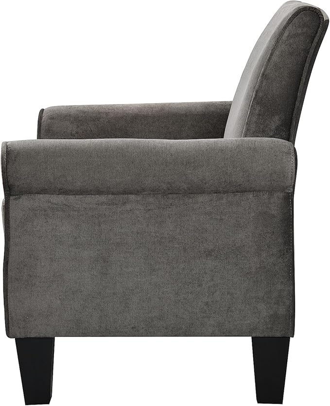 Accent Chairs Comfy Sofa Chair Armchair for Reading Living Room Bedroom Office Waiting Room Linen Fabric Charcoal Grey