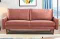 Kent Velvet Sofa for Modern Living Rooms and Compact Spaces Comfy 3 Seater Couch Studio Apartment Furniture with Sleek Design Rose