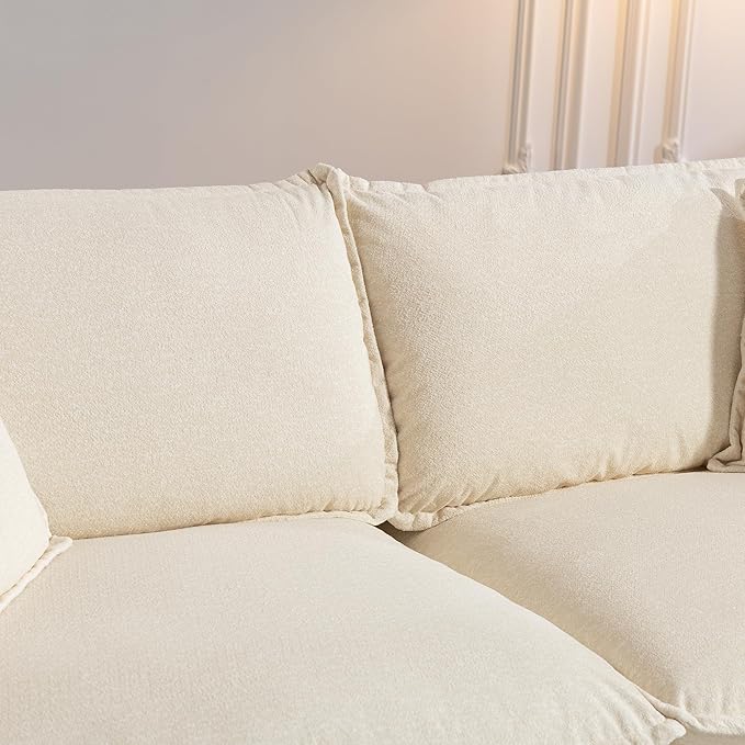Sectional Cloud Couch 150 Modular Sofa with Ottoman and Pillow for Living Room Deep Seat Couches Modern Cloud Couch for Bedroom and Apartment