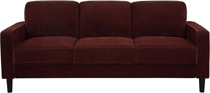 Coaster Home Furnishings - Ruth - Fabric - Upholstered Sofa with Slim Track Arms Attached Cushions Angled Legs - Transitional Style - Living Room - 77-Inch - Rust - 511211