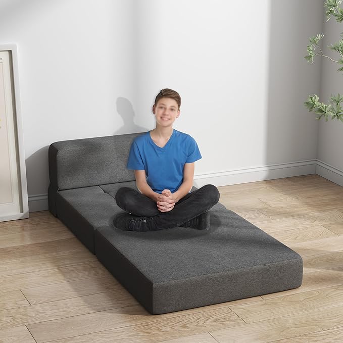 ZeeFu Foldable Couch Bed - Memory Foam Futon Convertible Sleeper for Living Room/Dorm/Guest/Office/Caravans/Studio