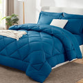 CozyLux Full Size Comforter Sets Teal - 7 Pieces Bed in a Bag Full Luxury Soft Bed Set for All Seasons Bedding Set with Down Alternative Comforter Sheets Pillowcases &amp Shams