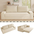 70.87 Loveseat Sofa Comfy Deep Seat Modern Small Corduroy Couch for Living Room Bedroom Apartment Home Office No Assembly Beige