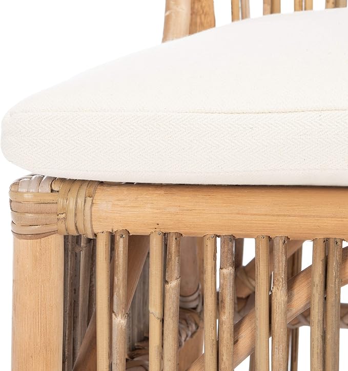Safavieh Home Collection Erika Rattan Cushion (Set of 2) Accent Chair Grey White Wash/White
