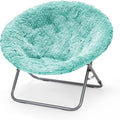 Urban Lifestyle Oversized Mongolian Faux Fur Saucer Chair Aqua