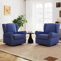 Bonzy Home Swivel Rocker Accent Chair Nursery Glider Rocking Armchair for Adults Single Sofa with Overstuffed Backrest for Living Room BedroomNurseryNavy Blue