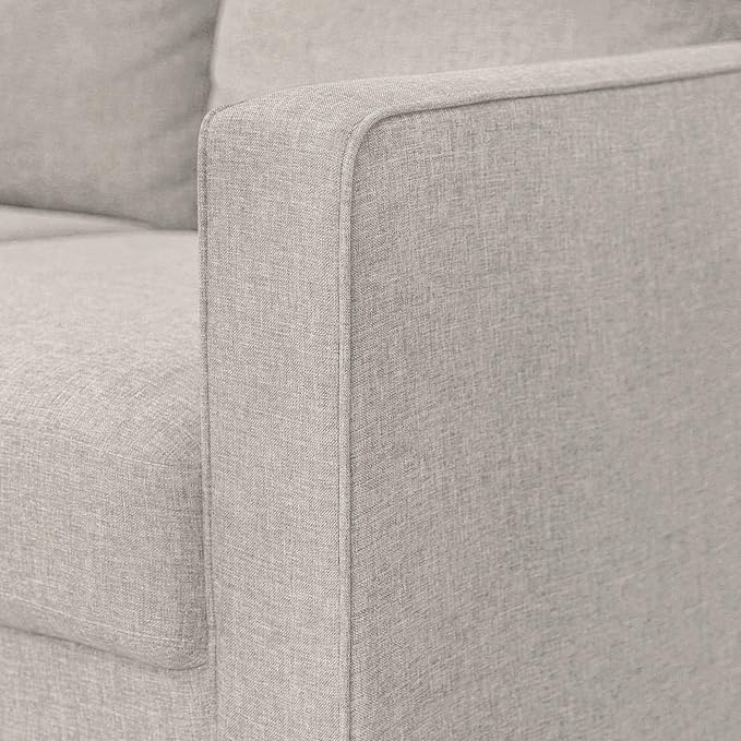 Furinno Bayonne Modern Upholstered 3-Seater Sofa Couch for Living Room Fog