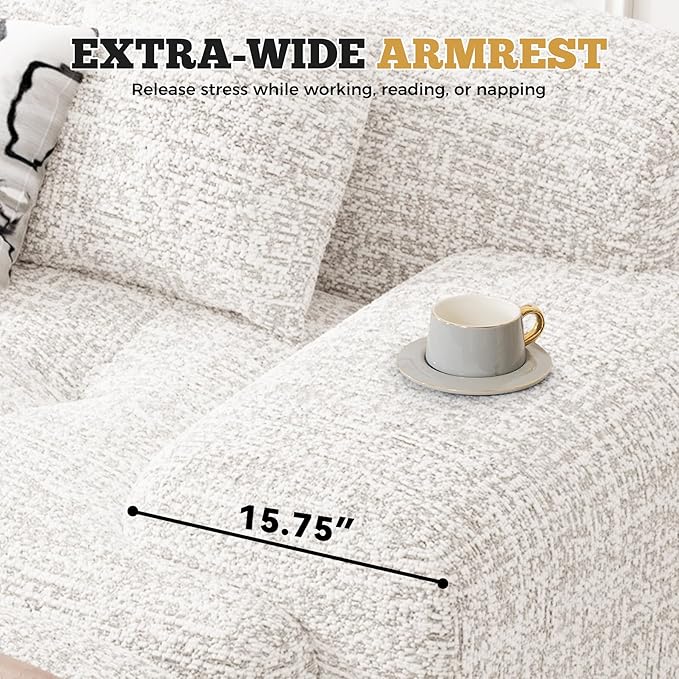 85 Cloud Loveseat Sofa in a Box Modern Small Couch No Assembly Required Comfy Deep Seat Boneless Couches for Living Room Bedroom Apartment Beige 1 PCS