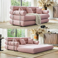 YINIX Convertible Sleeper Sofa - 35'' High-Back Floor Couch Bed - Folding Sofa Bed with Rounded Arm Supports - Floor Sofa Lounge Sofa Bed for Living Room - Pink