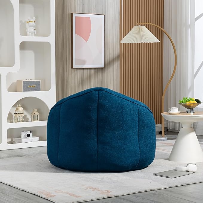 Small Bean Bag Chairs for Adults Single Sofa Chair with Ottoman Footrest Bean Bag Couch for Teens with Foam Filler Included Comfy Soft Lazy Sofa for Small Space/Living Room/Bedroom/Study