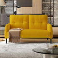 48 Small Loveseat Sofa for Small Space Corduroy Love Seat Couches with Black LegsComfy Couchs for Living Room Bedroom Apartment OfficeMid Century Modern Couch (Yellow)