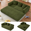 Convertible Sofa Bed Corduroy Memory Foam Compression Sofa Modular Floor Sofa with Pull-Out Bed Compressed Couch in Box Folding Sleeper Couches Bed for Living Room Bedroom Lounge Olive Green