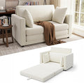 Convertible Sofa Bed 2 in 1 Pull Out Loveseat Sleeper Sofa | 78.7” Folding Floor Sofa Bed for Guest Room Bedroom | Ivory White