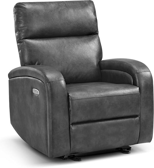 MCombo Zero Wall Recliner Chair Power Wall Hugger Recliner with USB &amp Type-C Dual Charge Ports for Small Space Living Room RV PR644 (Dark Grey)