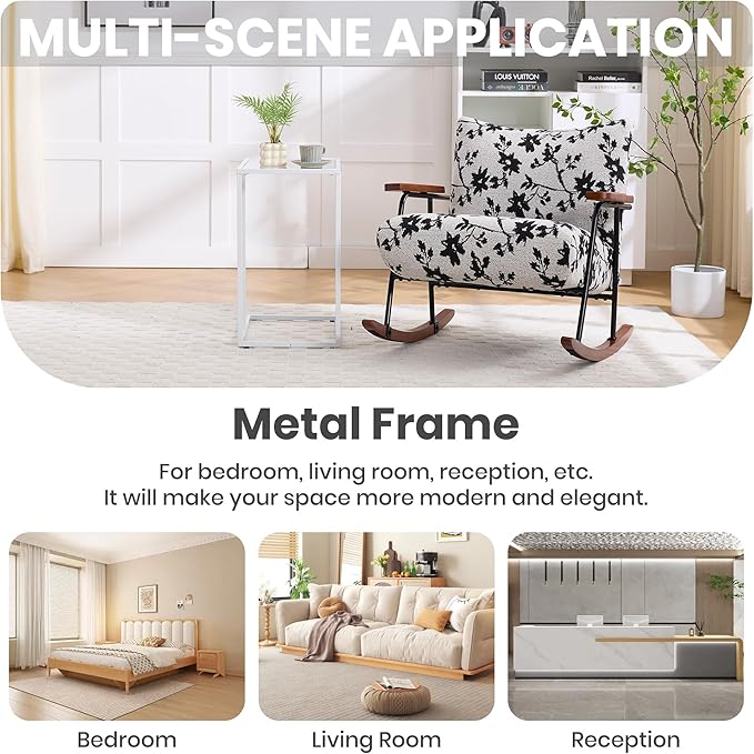 Modern Accent Chair Arm Chair Living Room Rocking Chair Metal e