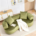 DYHOME Curved Loveseat Cloud Couch 79 Green Modern Curved Couch Sofa for Living Room Chenille Cloud Sectional Sofa with 2 Pillows for Small Spaces Wide Armrest &amp Memory Foam No Assembly Requi