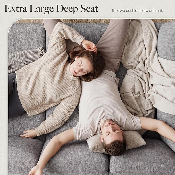 Belffin 86.2 Sectional Sleeper SofaOversized Sectional Couch Wide Deep Seat Sofa BedModular Sectional Couches for Living RoomApartment and BedroomLight Grey