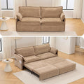 King Size Pull Out Couch3-in-1 Corduroy Sleeper Sofa Couch with Pull Out sofa bedUSB &amp Side StorageConvertible Loveseat Sleeper couch for Living Room Bedroom pet-friendly (Khaki 73.6'')