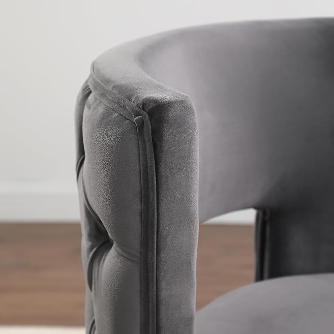 Swivel Accent ChairVelvet Round Storage Sofa Club Upholstered Barrel Modern Arm Chair for Nursery Living Room Hotel Bedroom Office Lounge Hotel Office (Gray)