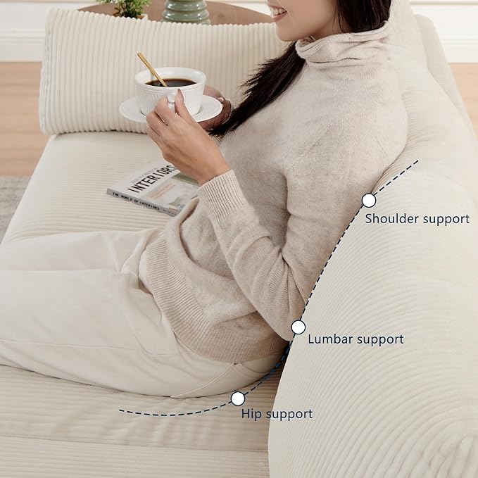 38 Modern Accent Chair Comfy Reading Chair Accent Chairs for Living Room Oversized Armchair for BedroomApartment (Beige 2 Chairs)