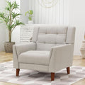 Mid Century Modern Accent Chair Upholstered Armchair Accent Chair Upholstered Lounge Arm Chair for Living Room Bedroom Balcony Apartment Office