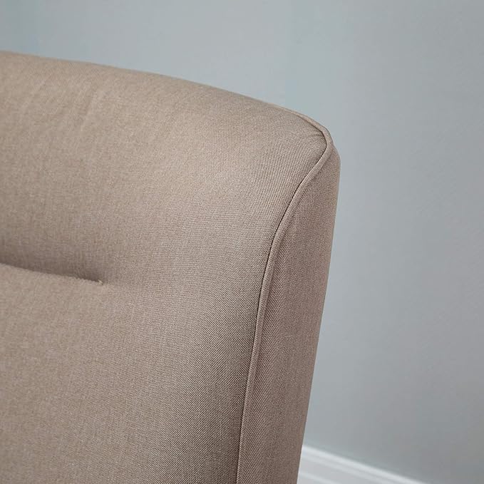 HOMCOM Modern Rocking Chair Sofa Armchair Modern Accent Chair with Thick Padding Winged Back for Living Room or Bedroom Greige