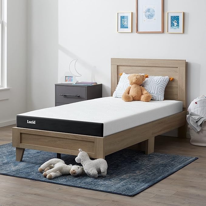 Lucid 5 Inch Gel Memory Foam Mattress - Firm Feel - Gel Infusion - Memory Foam Infused with Bamboo Charcoal - Breathable Cover - Short Queen
