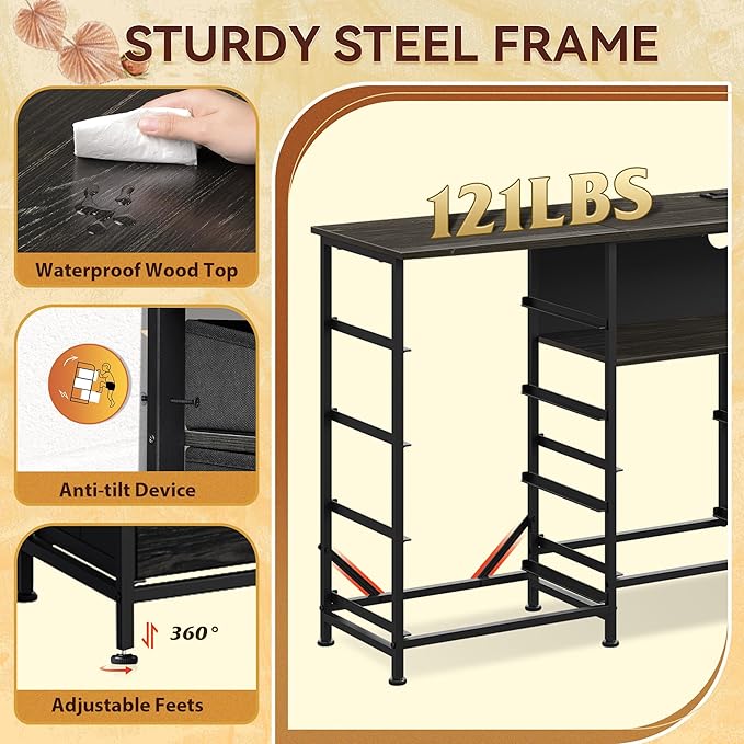 Black TV Stand for 65 70 75 inch TV Entertainment Center with LED Lights &amp Charging Station TV Media Console Table with 12 Fabric Drawers and Open Shelves for Living Room Hallway