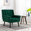 Generic Modern Soft Velvet Material Ergonomics Accent Chair Living Room Chair Bedroom Chair Home Chair with Black Legs for Indoor Home Retro Green