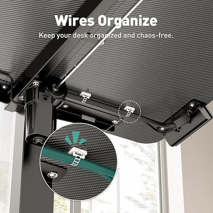 Electric Standing Desk Adjustable Height 63 x 24 Inch Large Sit Stand Desk Stand up Desk for Home Office Computer Workstation (Spliced DesktopCarbon Fiber Black)