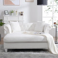 62.99 Chaise Lounge Indoor Comfy Reading Chair with 2 Pillows Loveseat Chesterfield Sofa with Tufted Back &amp Rolled Arm Oversized Chaise Lounge Couch Indoor for Living Room White Teddy