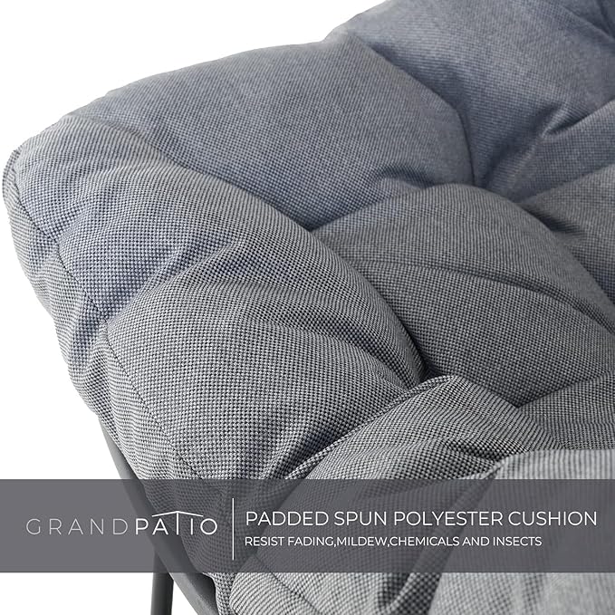 Grand patio Rocking Chair Indoor with Thick Cushion Oversized Metal Papasan Rocking Chair for Living Room
