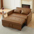 51.57 Convertible Sleeper Sofa Bed Adjustable Oversized Armchair with Three USB PortsU Leather Pull Out Sofa Bed for Apartment Living Room Small Space (Brown/PU)