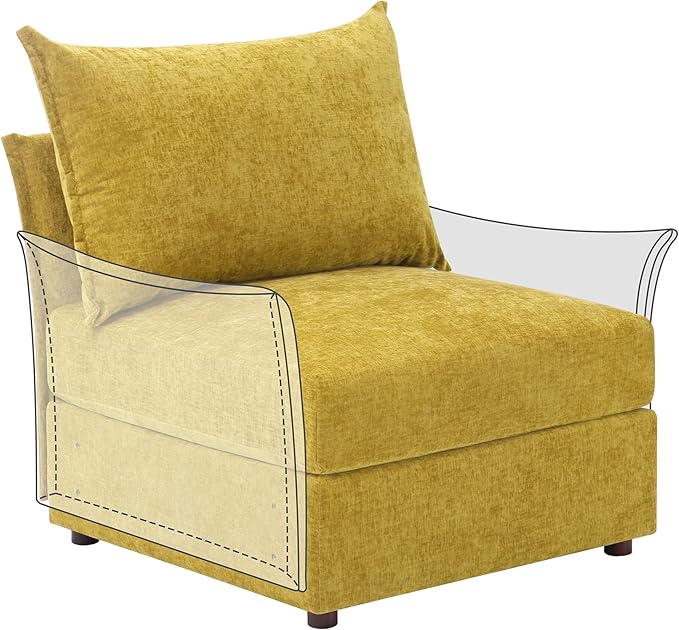 ABCASA Modular Sectional Sofa Couch Seat Base Yellow