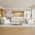 3-Piece Cozy Upholstered Sofa Set Upholstered Sofa Set with 2 Single Sofa Oversized Comfy Cloud Sofa for Living Room Office Apartment (Beige-6c)
