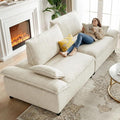 114” Oversized Sectional Sofa – Sailboat Cloud Couch with Adjustable Backrest Extra Deep &amp Wide Seats Modern Sleeper Sofa for Living Room (Natural Beige 114-inch)