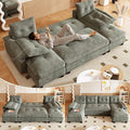 104.7 Modular Sectional Couch Convertible U Shaped Couch with Pull Out Bed Comfy Sleeper Sofa with Removable Armrests &amp USB Ports Modern Sectional Couches for Living Room Light Grey