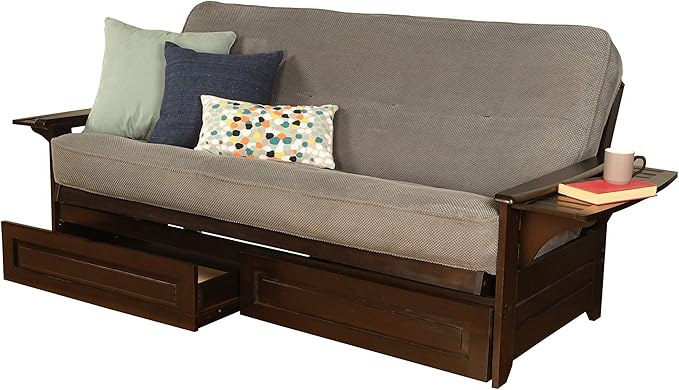 Kodiak Furniture Phoenix Full Size Futon in Natural Finish Linen Stone